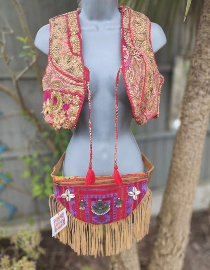 Boho fabric bum bag 