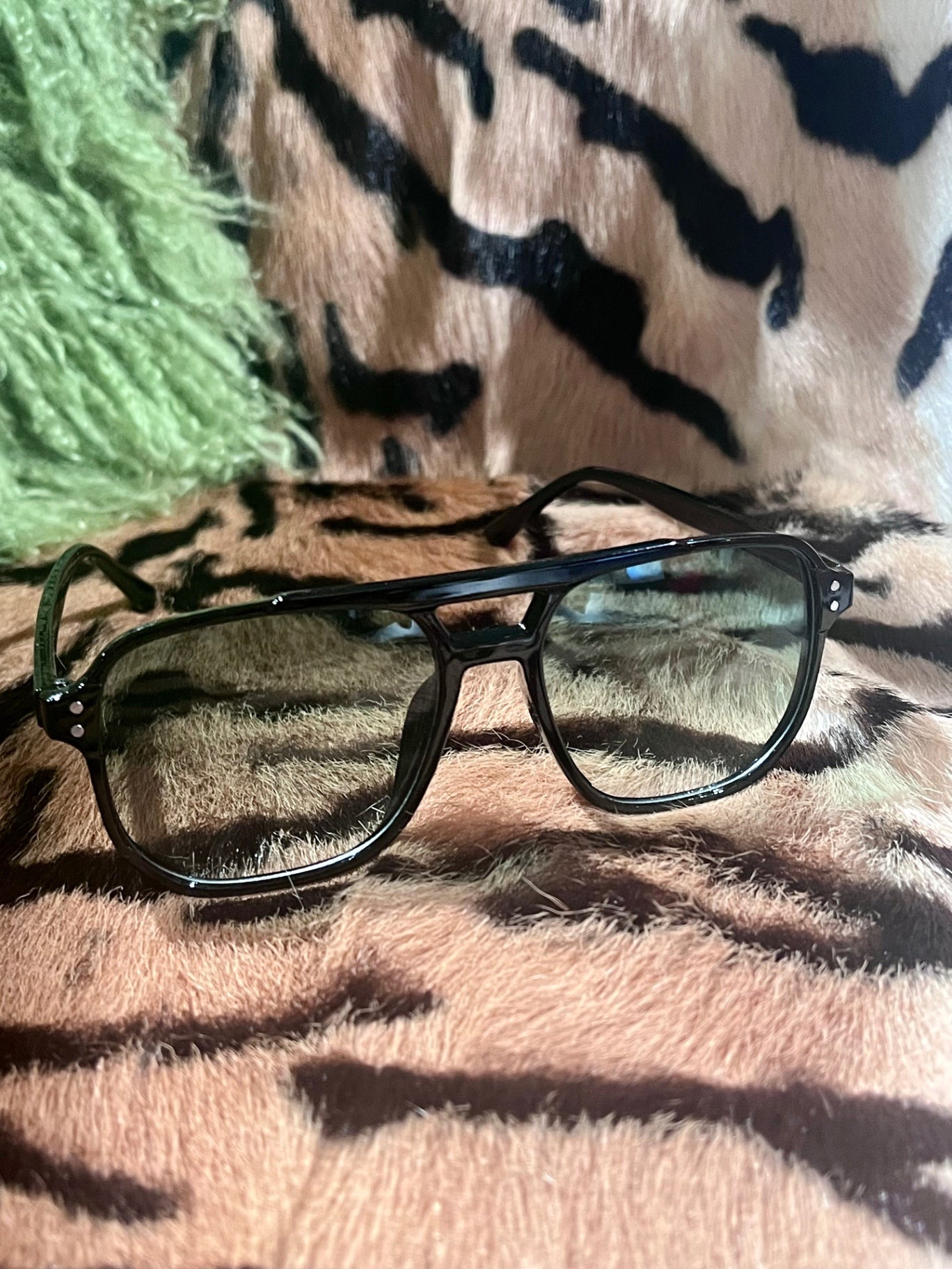 Porto Aviator Black Green Sunnies