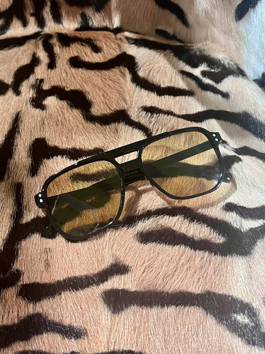 Porto Aviator Black Yellow Sunnies
