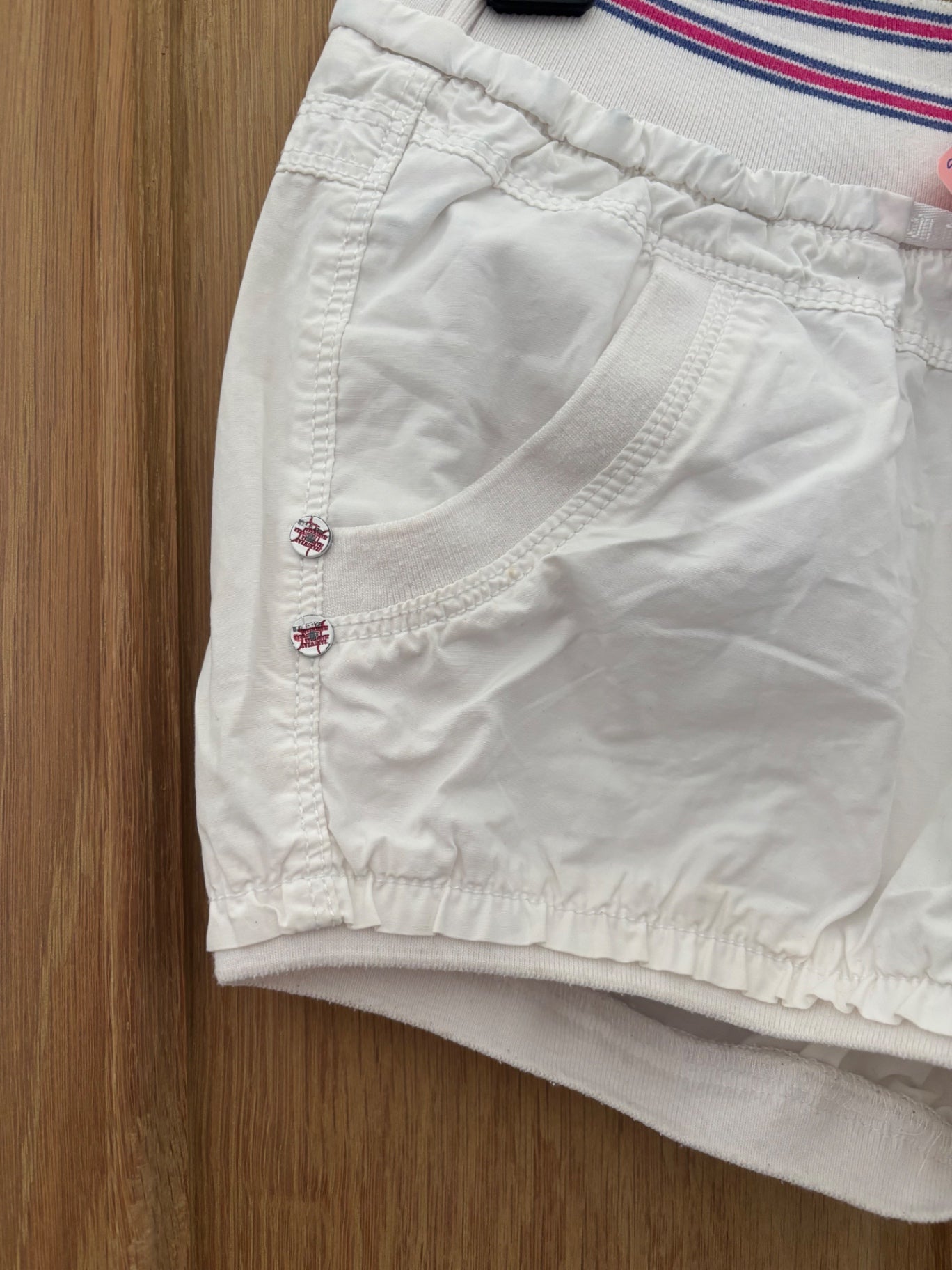 White mini shorts