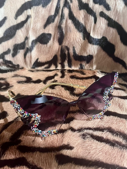 Gem Butterfly Sunnies Black Multi