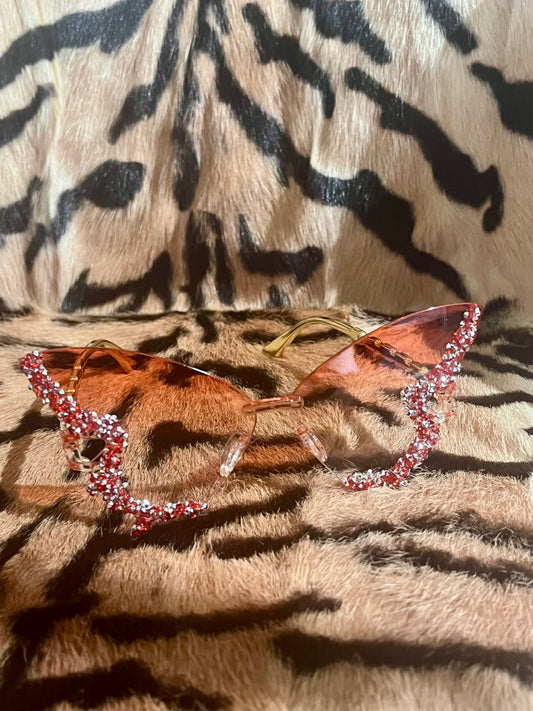 Gem Butterfly Sunnies Red Mix