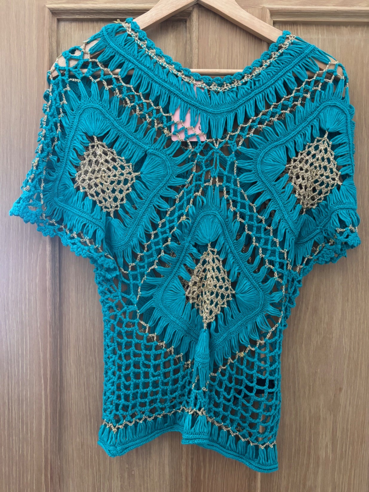 Blue crochet top 