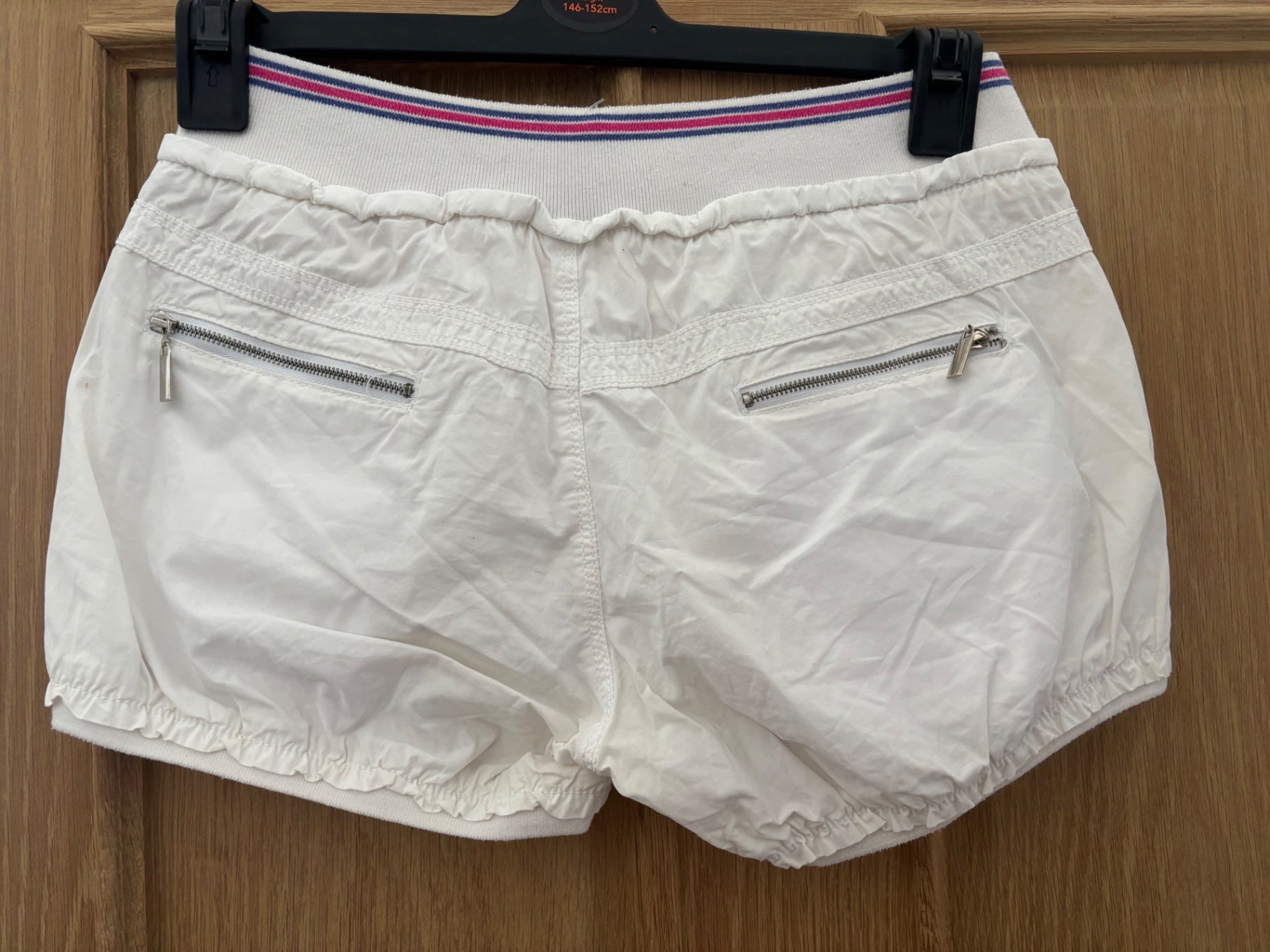 White mini shorts