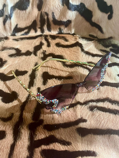 Gem Butterfly Sunnies Black Multi