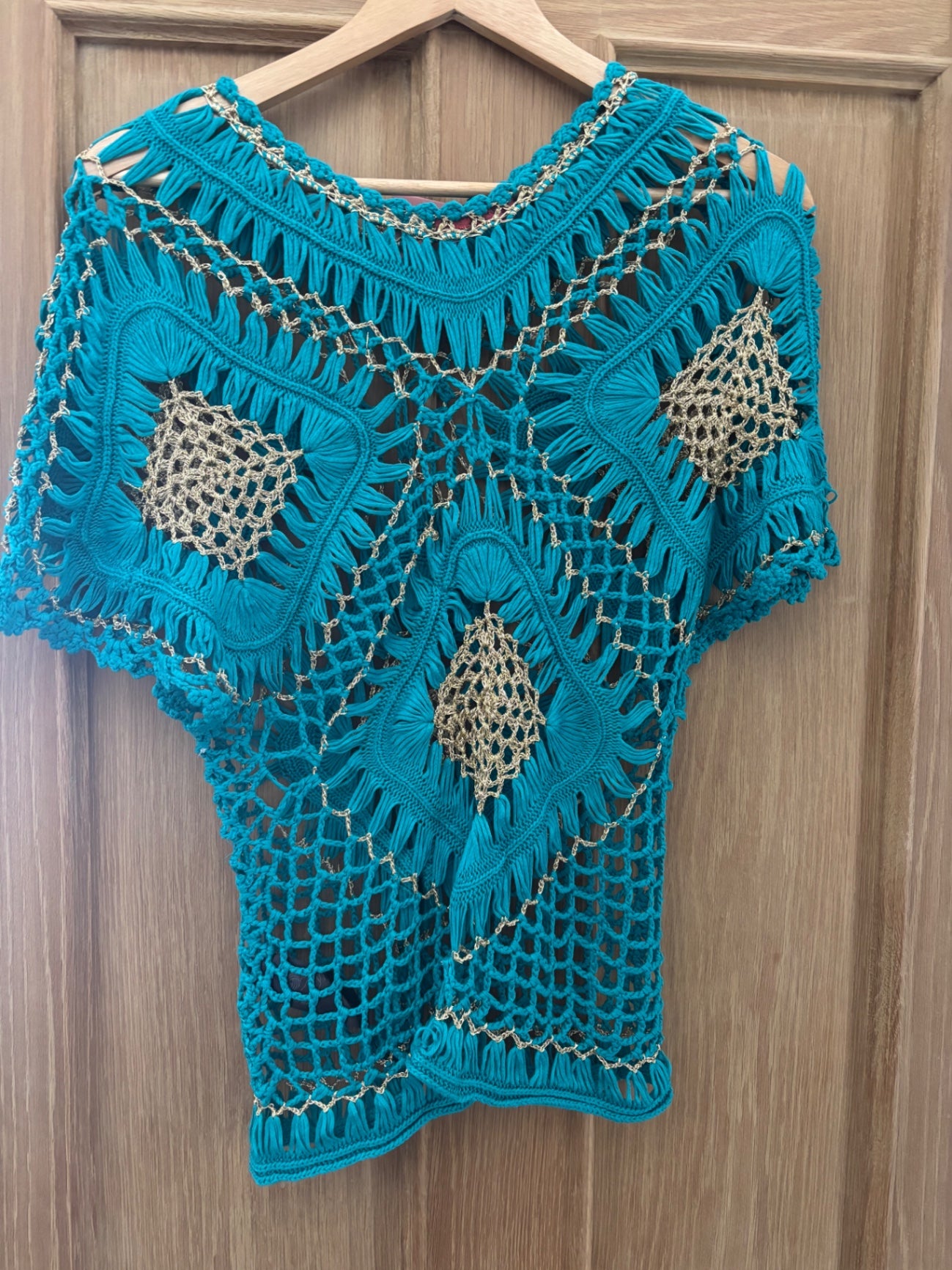 Blue crochet top 