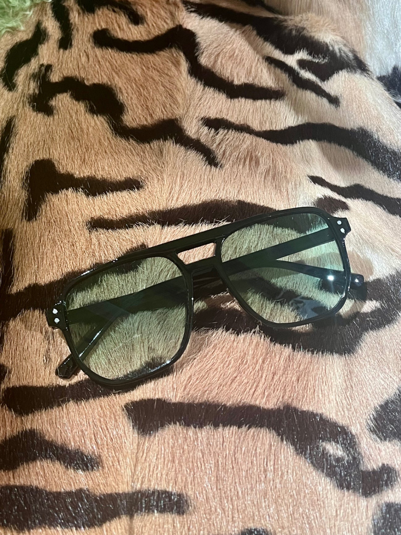 Porto Aviator Black Green Sunnies