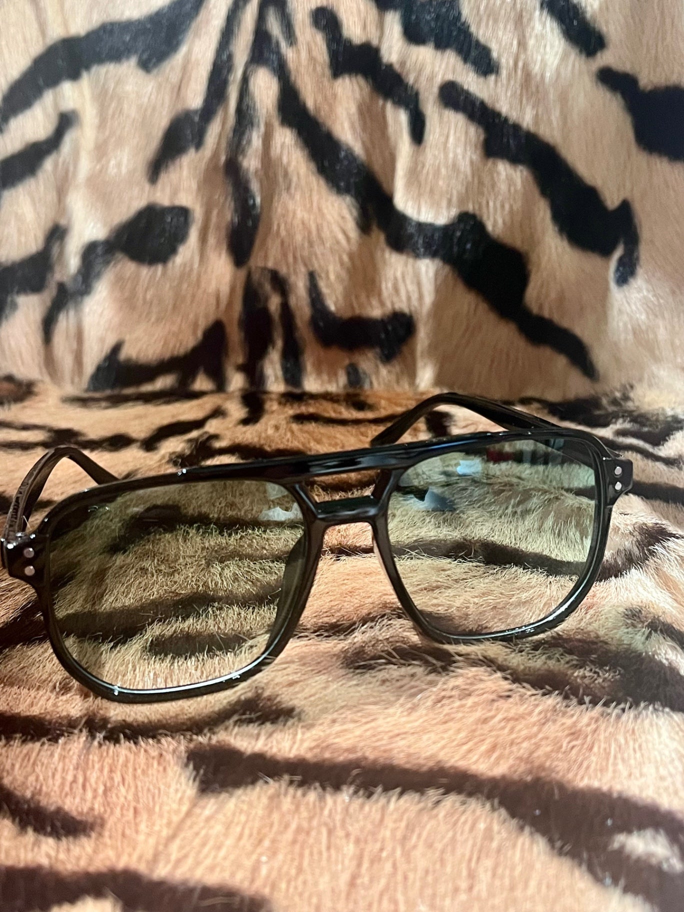 Porto Aviator Black Green Sunnies