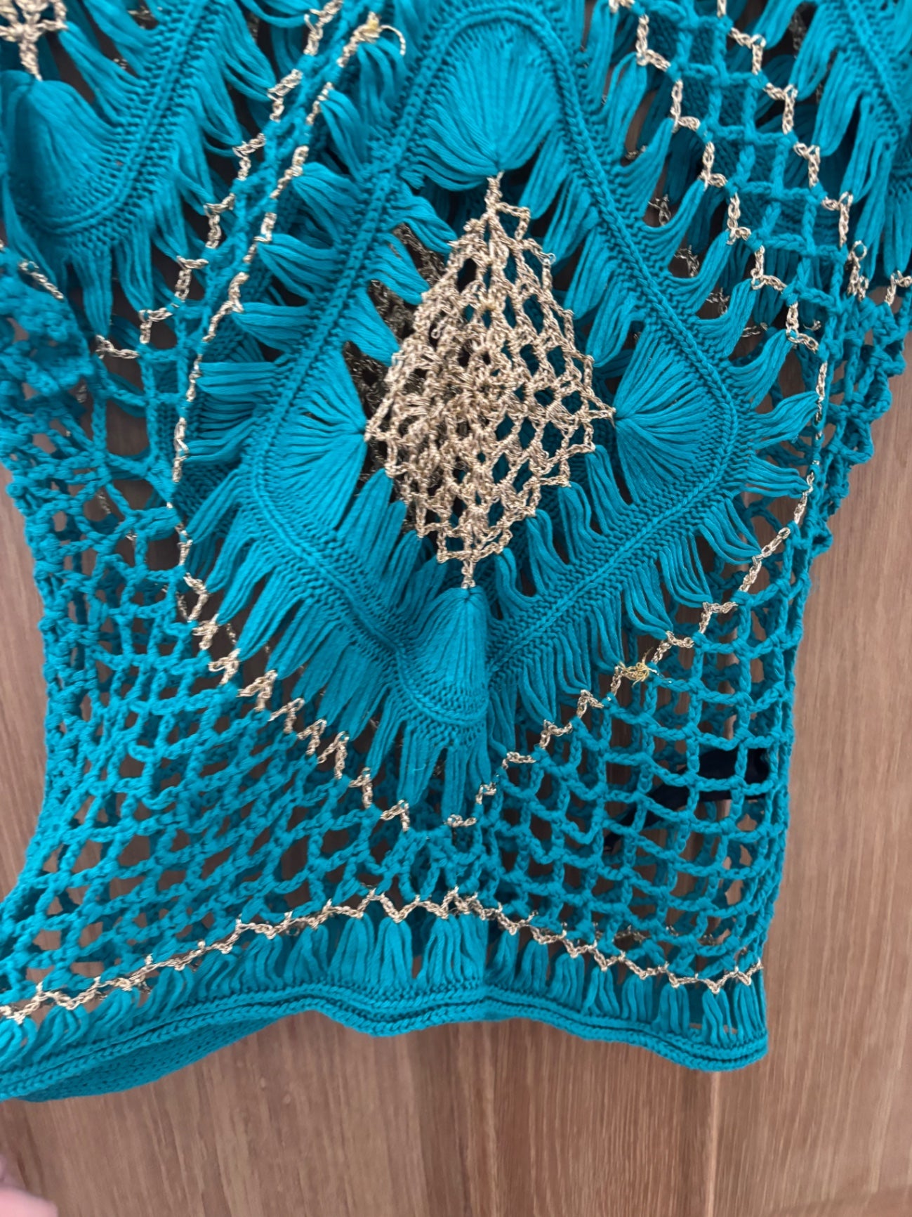 Blue crochet top 
