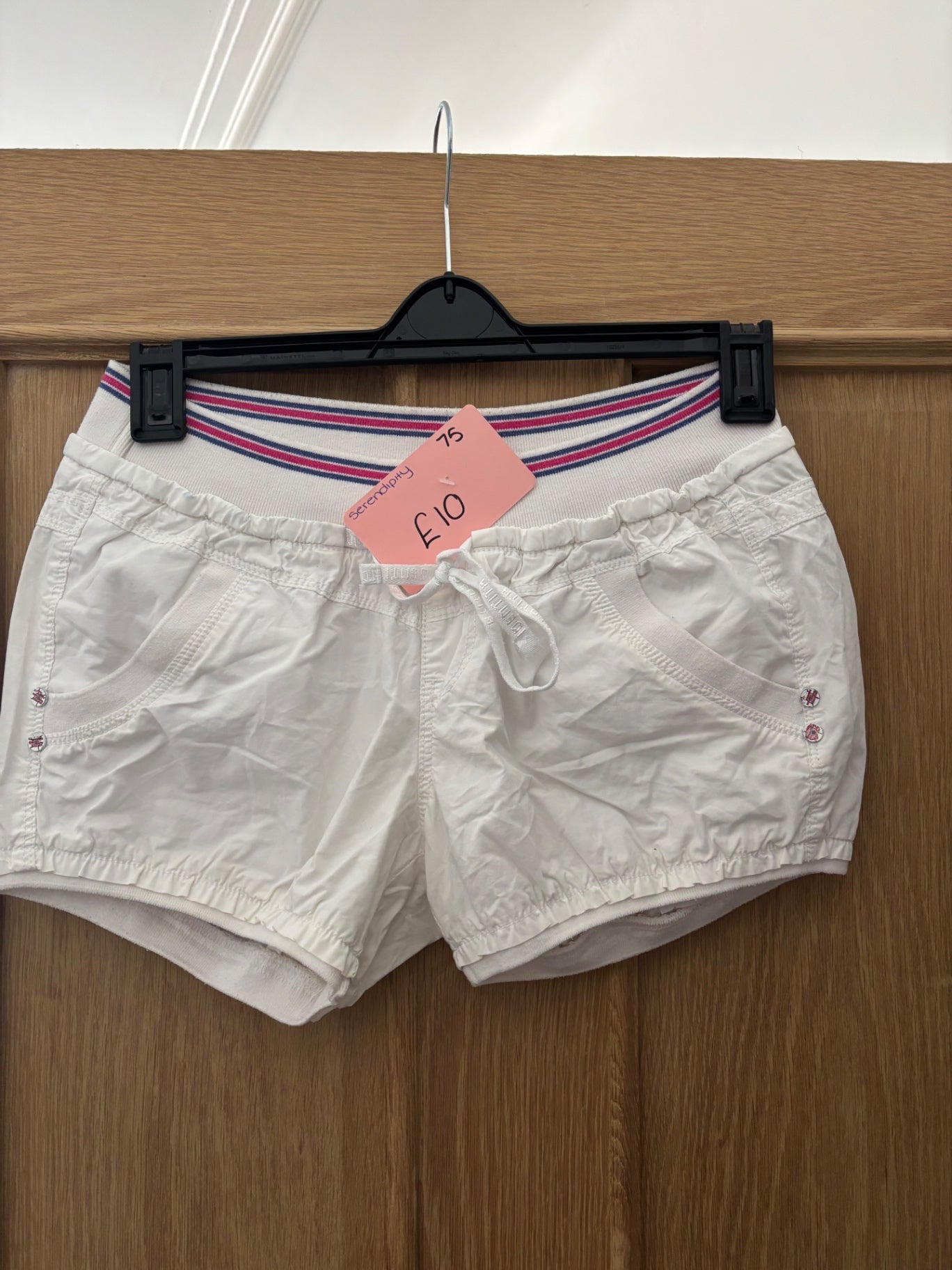 White mini shorts