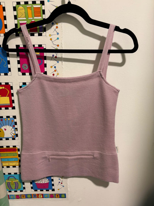 Baby pink cami top with zip on front