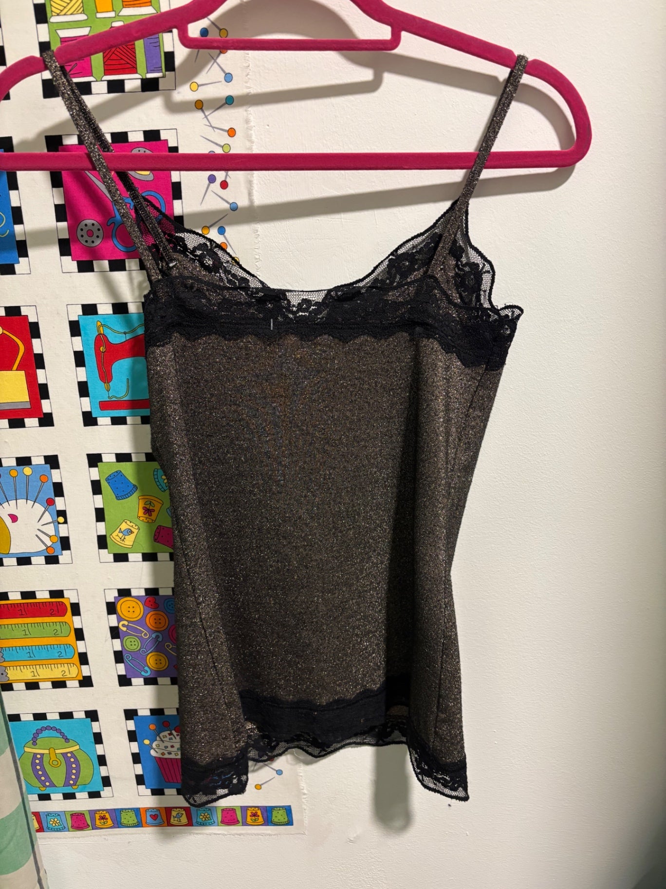 Cami top with gold sparkle