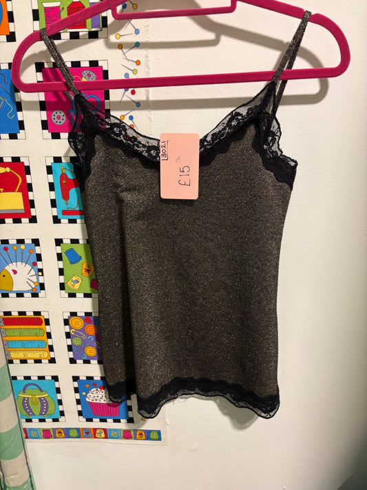 Cami top with gold sparkle