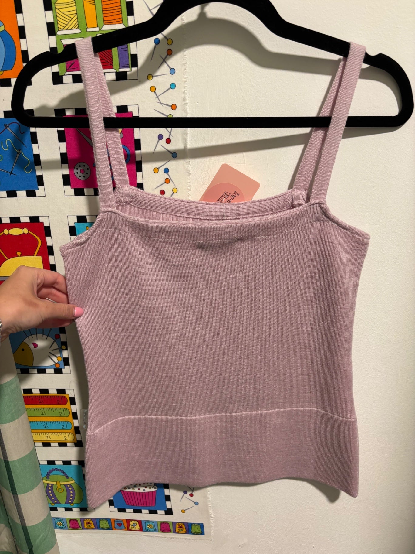Baby pink cami top with zip on front