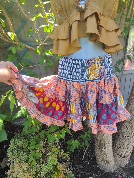 Boho mini skirt