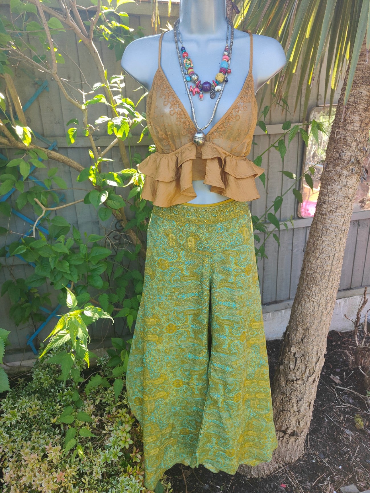 Side split flare trousers 