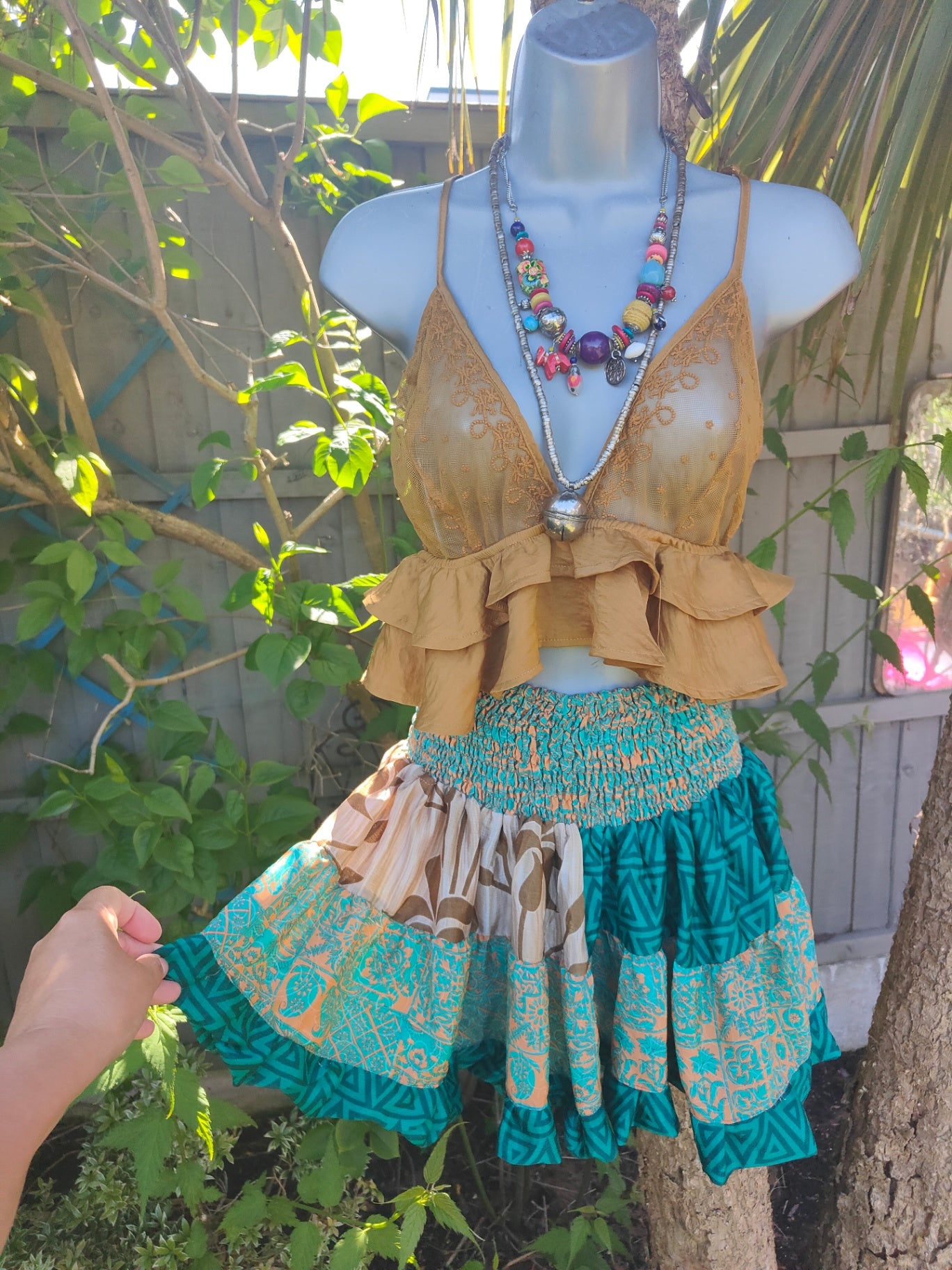 Boho mini skirt 