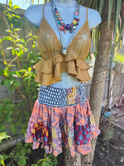 Boho mini skirt