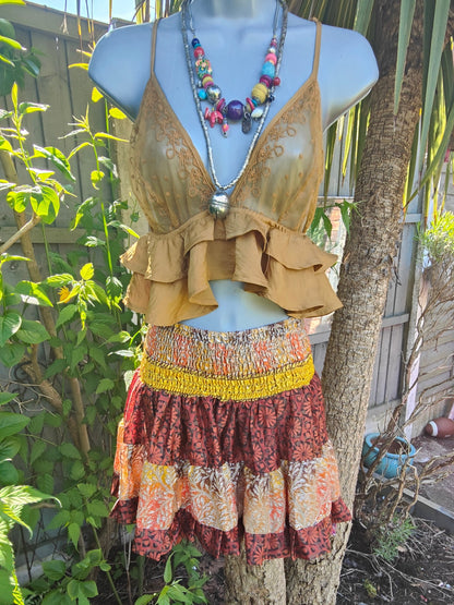 Boho mini skirt 