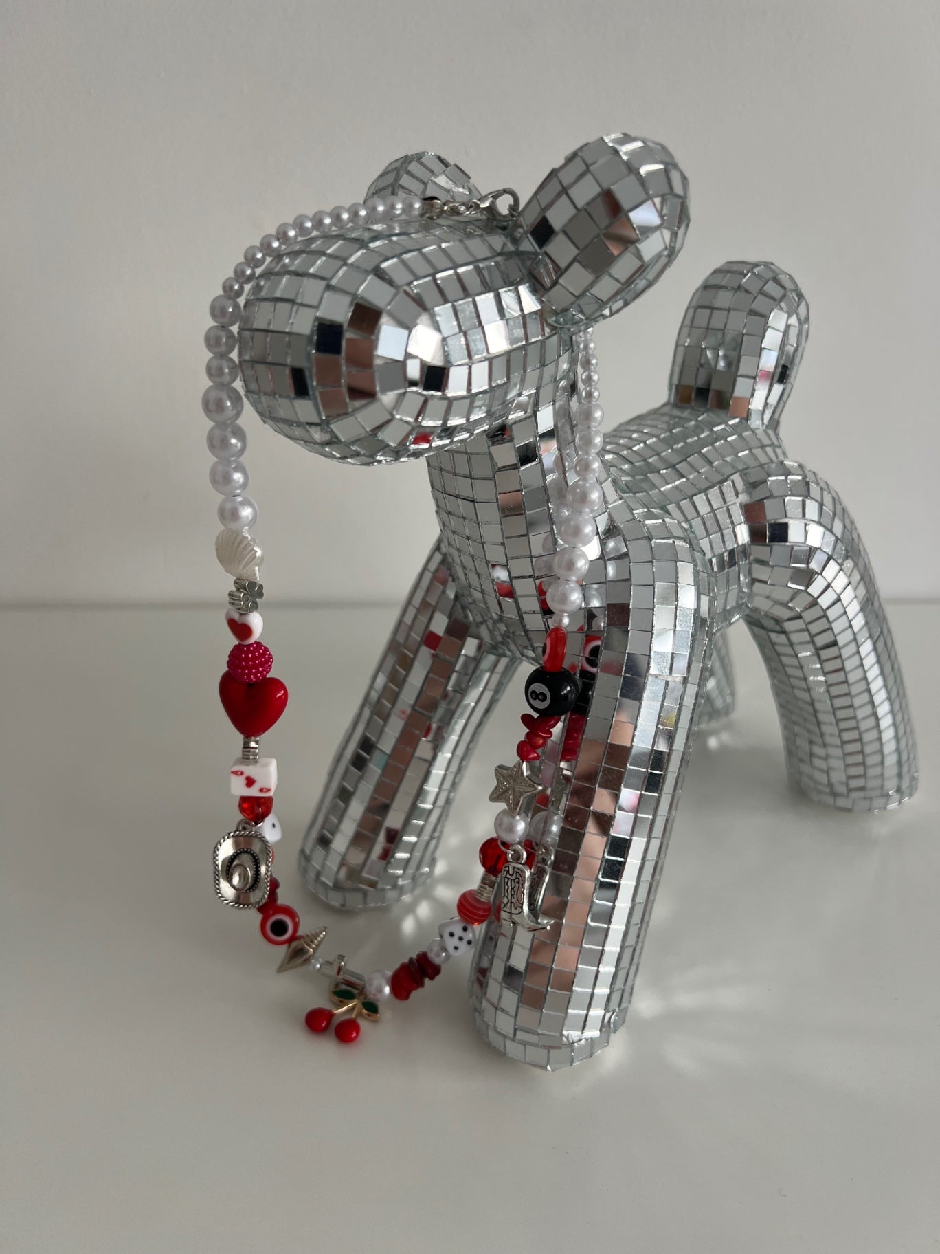 Red Flame Necklace - Silver