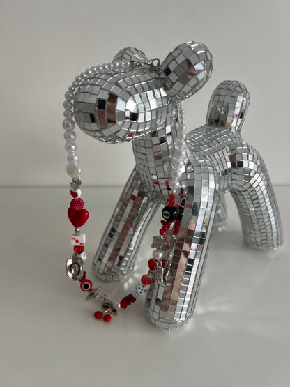 Red Flame Necklace - Silver