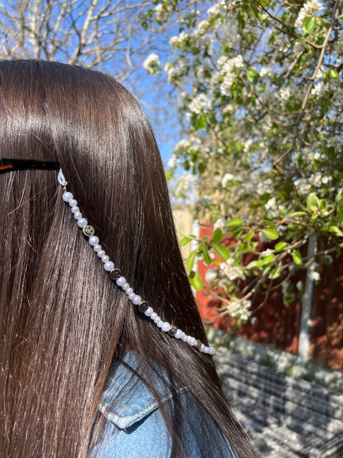 Smile glasses strap - silver 