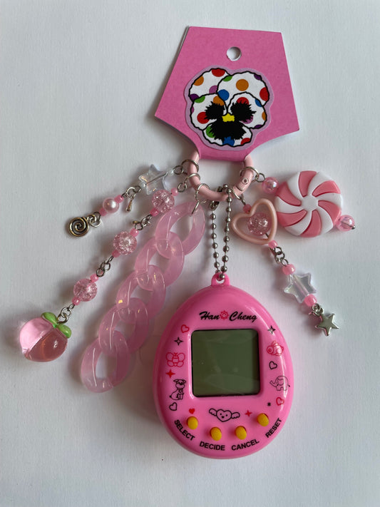 Pink Virtual Pet Keychain