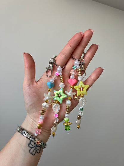 Bright Pearl keyring - gold