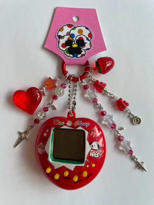 Red Heart Virtual Pet Keychain