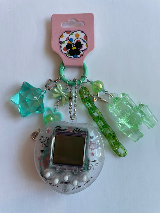 Translucent Virtual Pet Keychain - Green