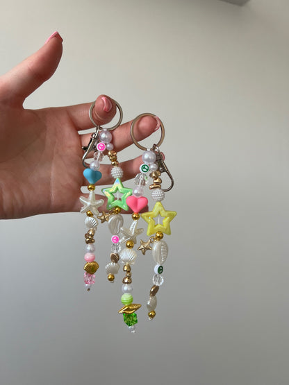 Bright Pearl keyring - gold