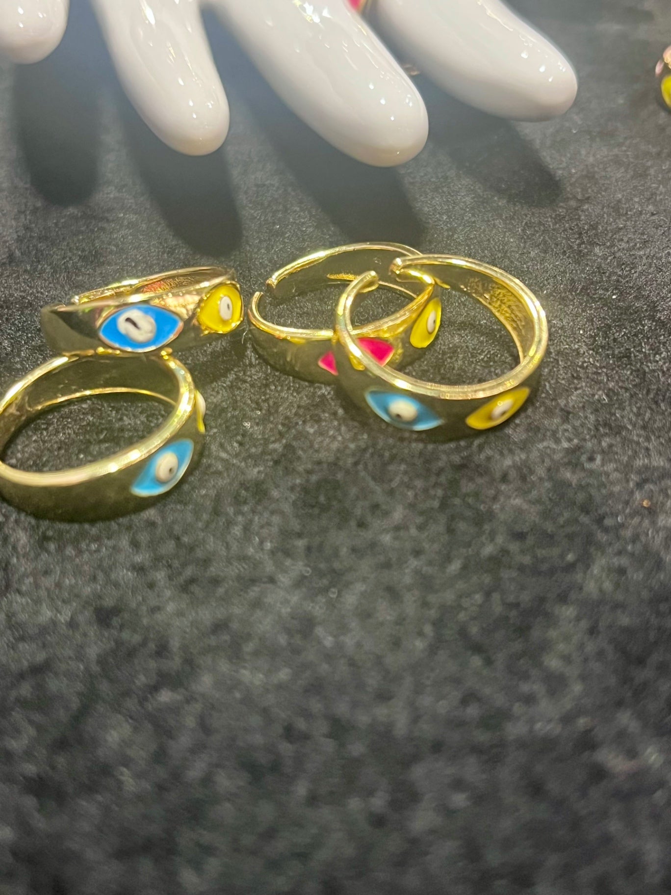 Gold Evil Eye Band Ring