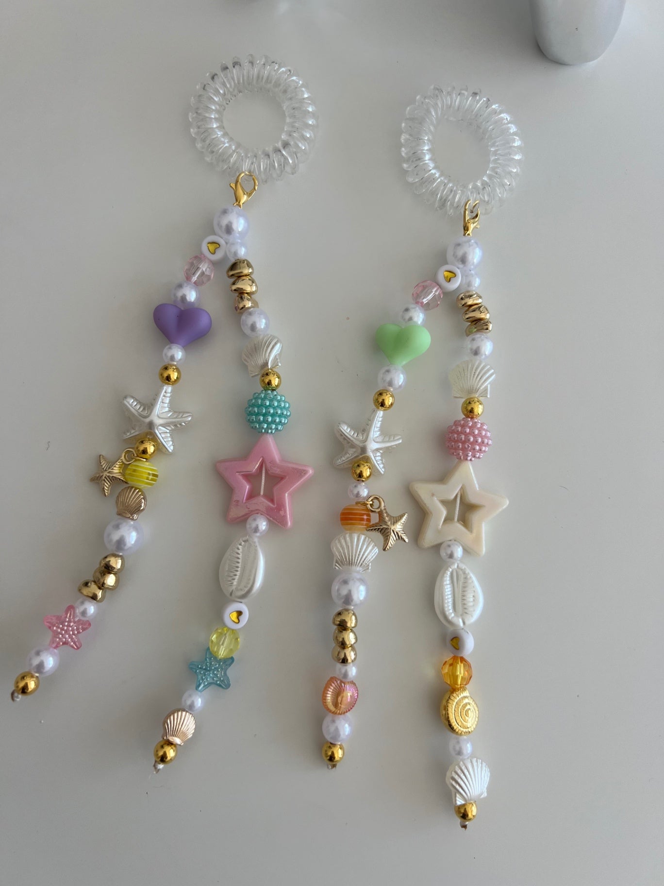 Bright Pearl car mirror charm - gold