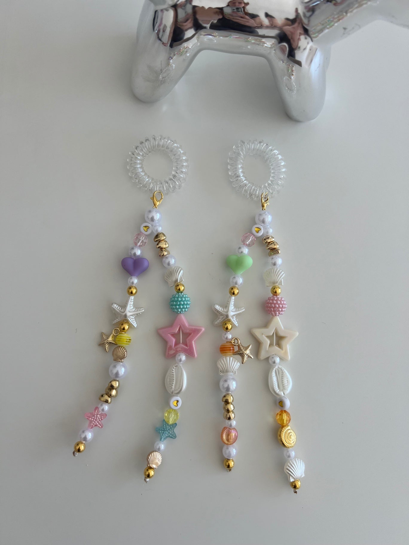 Bright Pearl car mirror charm - gold