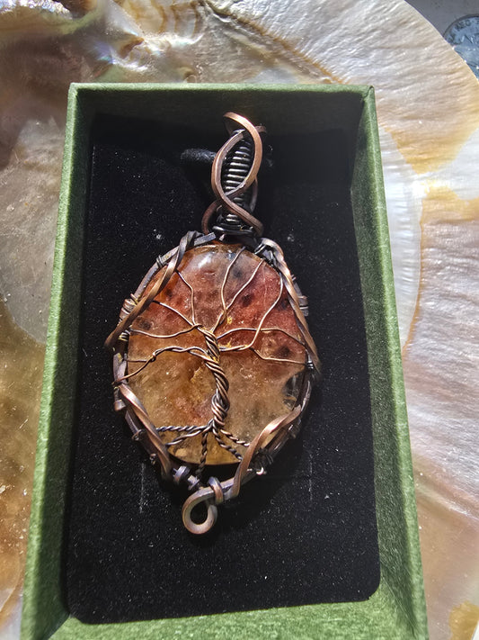 Fire quartz tree of life 