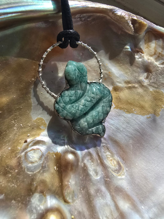 Amazonite snake necklace