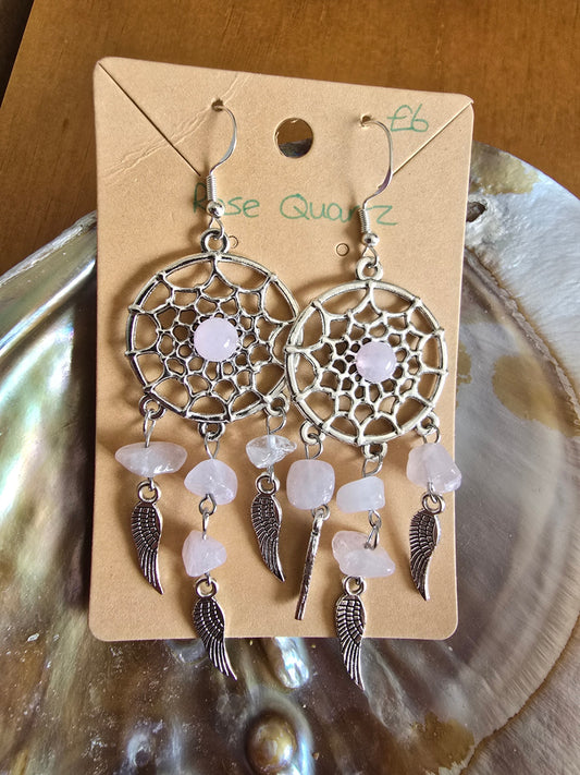 Rose quartz dream catcher 