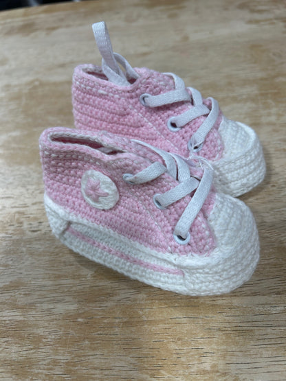 Handmade Pink Booties - 6-9m 