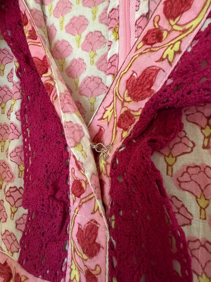 Hasthology V Neck Block Print Dress 
