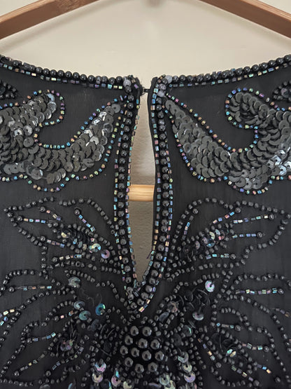 Vintage Black Beaded Top