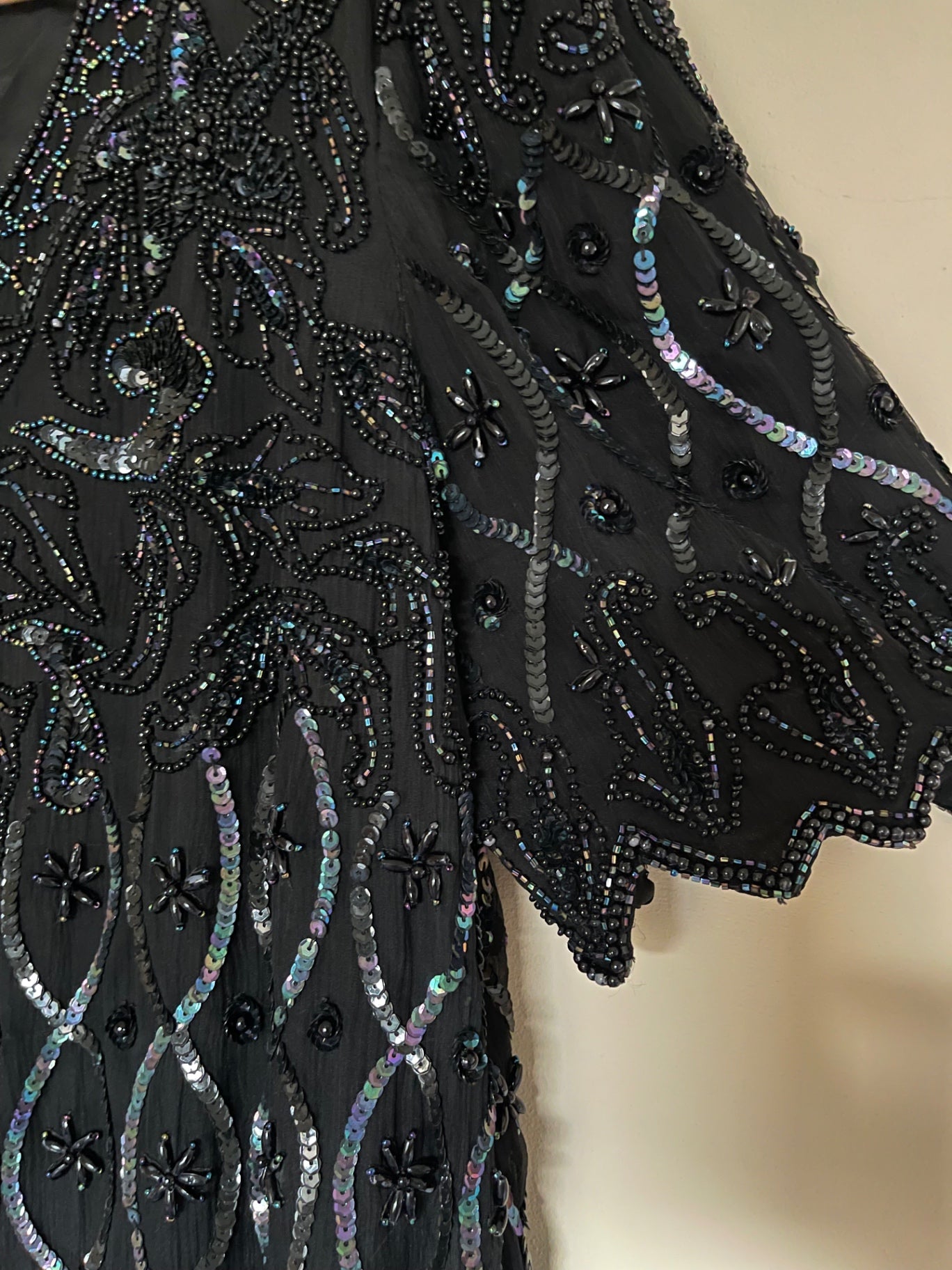 Vintage Black Beaded Top