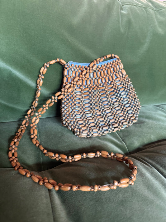 Vintage Brown Beaded Bag 