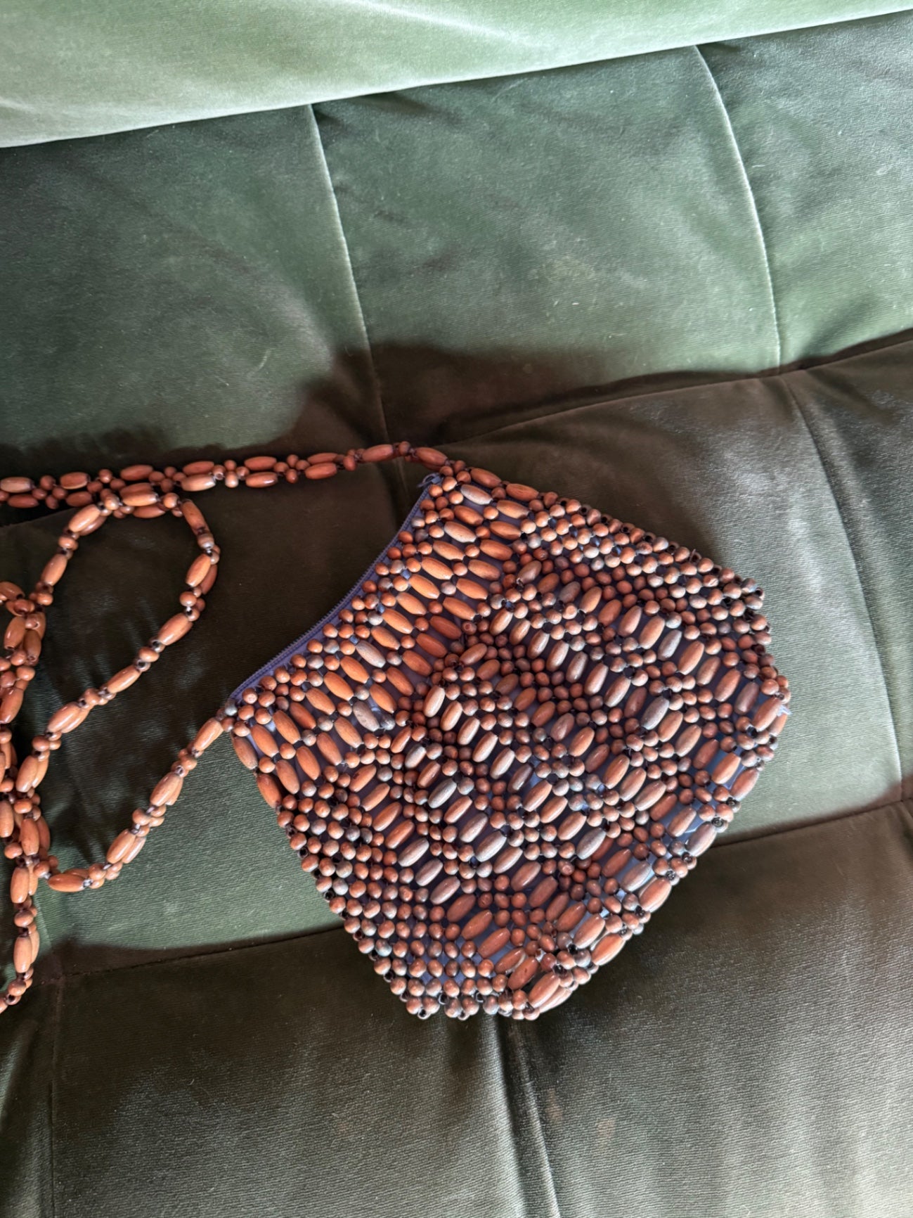 Vintage Brown Beaded Bag 