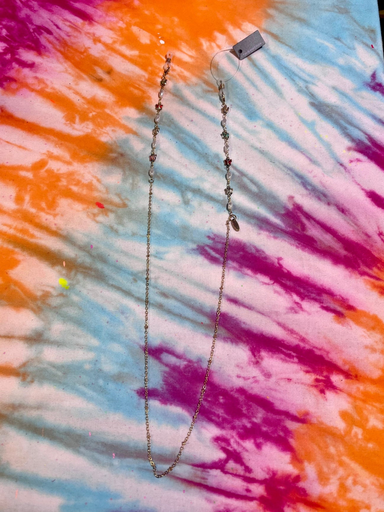 Gold Gem Butterfly Glasses Chain