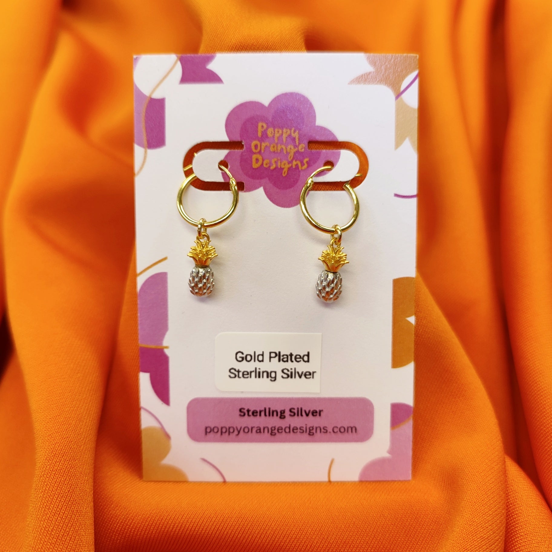 Gold pineapple hoops