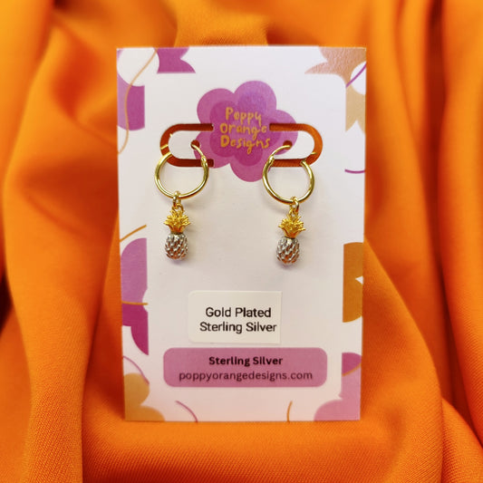 Gold pineapple hoops