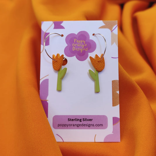 Orange Tulip Hoops SWH