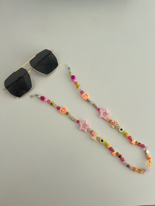 Shine bright sunglasses strap - pink, orange and yellow 