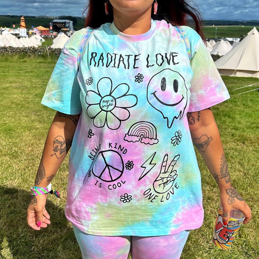Hippie Heart tie dye tshirt - pastel 