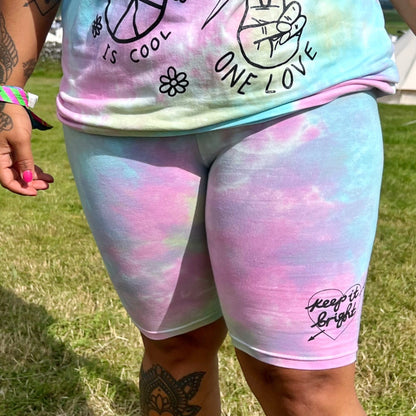 Tie Dye legging shorts - pastel 